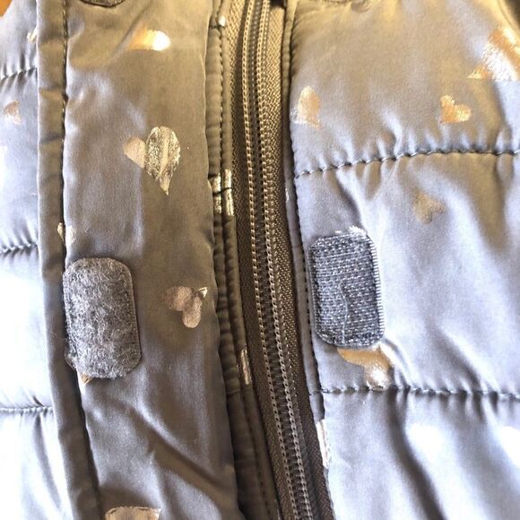 Tahari Snow Suit Bunting Gray Foil Heart Baby 6-9M - Picture 8 of 12